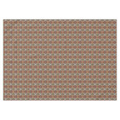 タウペベージュブラウンティール（緑がかった色）ブルーグリーントライバルアート テーブルクロス (正面(横))