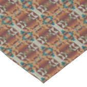 タウペベージュブラウンティール（緑がかった色）ブルーグリーントライバルアート テーブルクロス (アングル)