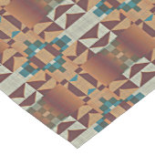 タウペベージュブラウンティール(緑がかった色)ブルーグリーントライバルアート ミディアムテーブルランナー (コーナー)