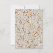 タウペベージュボホワイルドフラワー庭園の結婚式 招待状 (裏面)