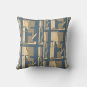 タウペベージュ石板ブルーサウスウエストルックラージタイル クッション (裏面)