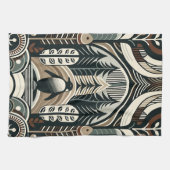 タウペモチャアイボリーペンギンの森と円弧木 キッチンタオル (横)