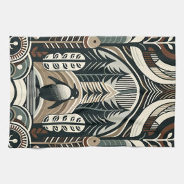 タウペモチャアイボリーペンギンの森と円弧木 キッチンタオル