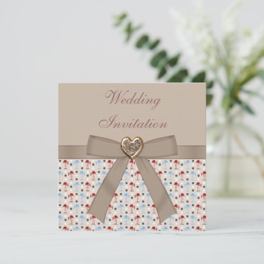 タウペリネンワンダーランドフラミンゴスの結婚式招待 招待状 (スタンド正面)