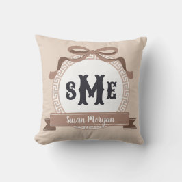 タウペリバースギリシャ鍵ボウモノグラム クッション