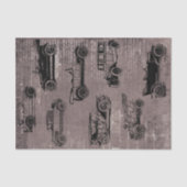 タウペレンガと新聞プリントのビンテージカー 薄葉紙 (正面)