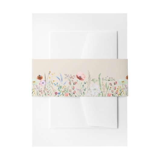 タウペワイルドフラワーメドウ招待状用帯 招待状ベリーバンド (正面例)