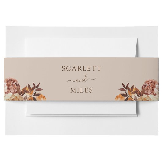 タウペ秋ウオータカラーボタニカル結婚ズ 招待状ベリーバンド