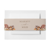 タウペ秋ウオータカラーボタニカル結婚ズ 招待状ベリーバンド (正面例)