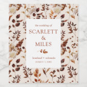 タウペ秋テラコッタリーフ結婚式の引き出物 ワインラベル (シングルラベル)