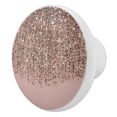 タウペ赤面ピンクローズブロンズ金ゴールドグリッターグラム セラミックノブ (右)