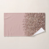 タウペ赤面ピンクローズブロンズ金ゴールドグリッターグラム バスタオルセット (ハンドタオル)