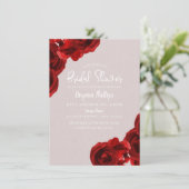 タウペ赤面レッドウォーター色バラブライダルシャワー 招待状 (スタンド正面)