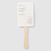 タウペ&アイボリーモノグラムウェルカム結婚式 プログラム ハンドファン (正面)