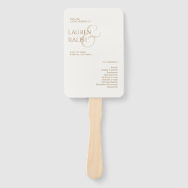 タウペ&アイボリーモノグラムウェルカム結婚式 プログラム ハンドファン