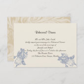 タウペ·アンド·ブルー·アイリス·ポ結婚ッシュのリハーサル 招待状 (正面/裏面)