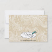 タウペ·アンド·ブルー·アイリス·ポ結婚ッシュのリハーサル 招待状 (裏面)