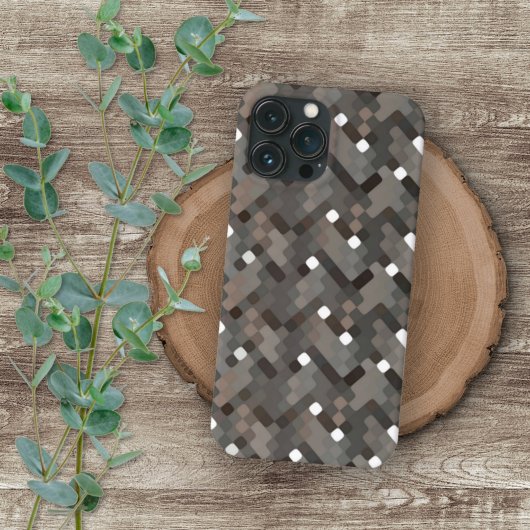 タウペ グレー ダーク ブラウン ホワイト モザイク アート Case-Mate i iPhoneケース