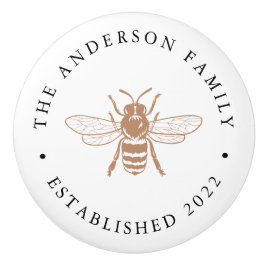 タウペ |ヴィンテージビーイラストレーション パーソナライズされた セラミックノブ