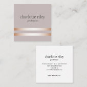 タウペ | 二重バラストライプ金ゴールドスタイリッシュ スクエア名刺 (正面/裏面)