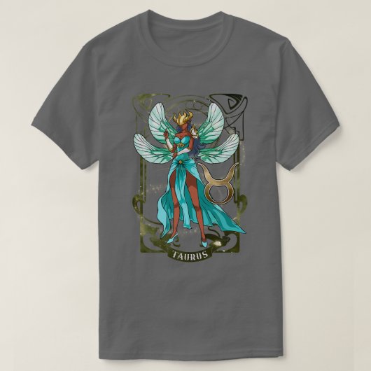 タウラスアニメ誕生日妖精タウラスブラックG Tシャツ (デザイン正面)