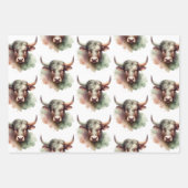 タウラスウォーターカラーブル〔占星術の〕十二宮図テーマ誕生日パーティー ラッピングペーパーシート (正面)