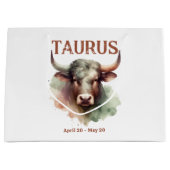 タウラスウォーターカラーブル〔占星術の〕十二宮図テーマ誕生日パーティー ラージペーパーバッグ (正面)