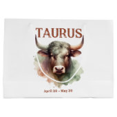 タウラスウォーターカラーブル〔占星術の〕十二宮図テーマ誕生日パーティー ラージペーパーバッグ (裏面)