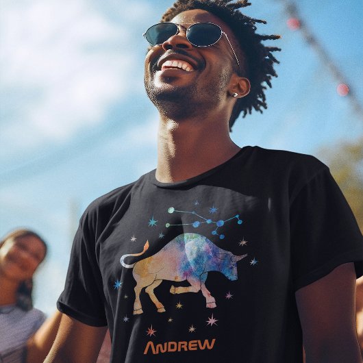 タウラスコンステレーション〔占星術の〕十二宮図水彩スター銀河系 Tシャツ