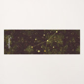 タウラスサイン〔占星術の〕十二宮図オリエンタルパープル金ゴールド花 ヨガマット (裏面(横))