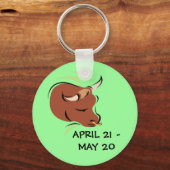 タウラスザブル芸術的〔占星術の〕十二宮図サインイラストレーション キーホルダー (正面)