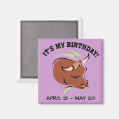 タウラスザブル芸術的〔占星術の〕十二宮図サインイラストレーション マグネット (正面/裏面)