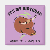 タウラスザブル芸術的〔占星術の〕十二宮図サインイラストレーション マグネット (正面)