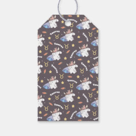 タウラスドリームズスリーピー〔占星術の〕十二宮図バニーパターン ギフトタグ