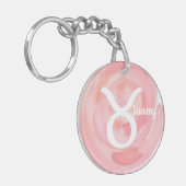 タウラスパーソナライズされた水彩〔占星術の〕十二宮図標識 キーホルダー (正面左)