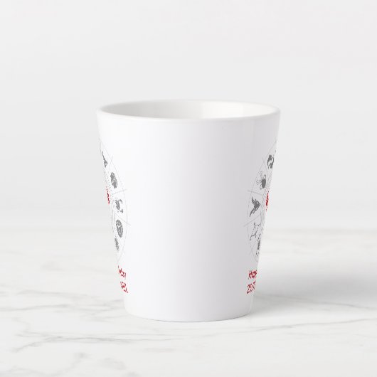 タウラスパーソナライズされた〔占星術の〕十二宮図誕生日ギフト カフェラテマグ (正面)