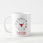 タウラスパーソナライズされた〔占星術の〕十二宮図誕生日ギフト コーヒーマグカップ (左)