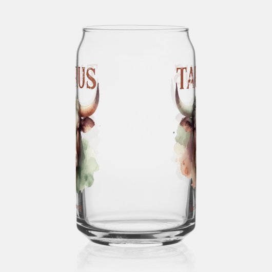 タウラスブルウォーターカラー〔占星術の〕十二宮図サイン誕生日 ガラス缶 (左)