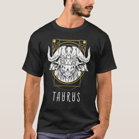 タウラスブル占星術シンボル〔占星術の〕十二宮図サインコンステラ Tシャツ (正面)