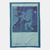 タウラスブル星座ヴィンテージ〔占星術の〕十二宮図占星術 キッチンタオル (縦)