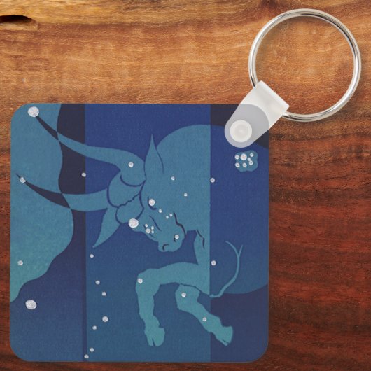 タウラスブル星座ヴィンテージ〔占星術の〕十二宮図占星術 キーホルダー (裏面)