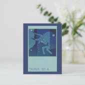 タウラスブル星座ヴィンテージ〔占星術の〕十二宮図占星術 ポストカード (スタンド正面)