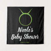 タウラスブル春占星術〔占星術の〕十二宮図パーティー背景 タペストリー (正面)