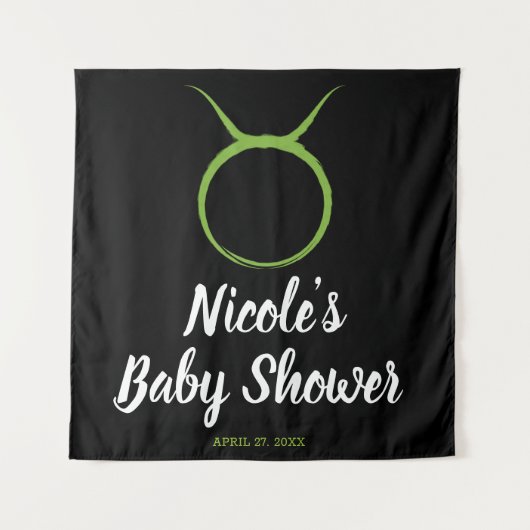 タウラスブル春占星術〔占星術の〕十二宮図パーティー背景 タペストリー (正面)