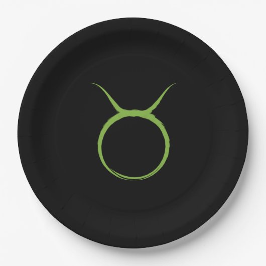 タウラスブル4月5月星占〔占星術の〕十二宮図誕生日 ペーパープレート (正面)