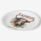 タウラスブル〔占星術の〕十二宮図をテーマにした誕生日パーティー ペーパープレート (アングル)