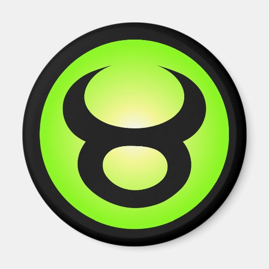 タウラス占星術サインサニーグリーン マグネット (正面)