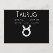 タウラス占星術星占い星印誕生日ギフト ポストカード (正面)