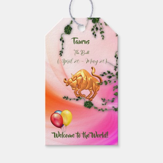 タウラス新生児 ギフトタグ (正面)