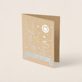 タウラス誕生日 |アストロロジーエレガント〔占星術の〕十二宮図シルバー 箔カード